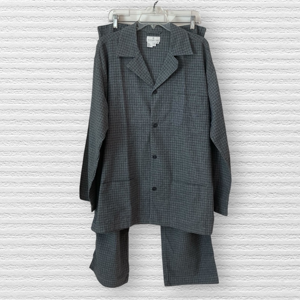 Ermenegildo Zegna Men’s Pajama Set, NWOT, Gray, Soft Flannel Cotton, Sz XL